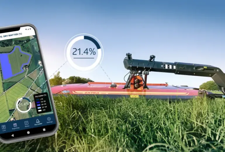 Sausųjų medžiagų jutiklis Vicon diskinėms šienapjovėms