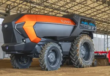 Kubota išbando autonominį vandenilio kuro elementų traktorių